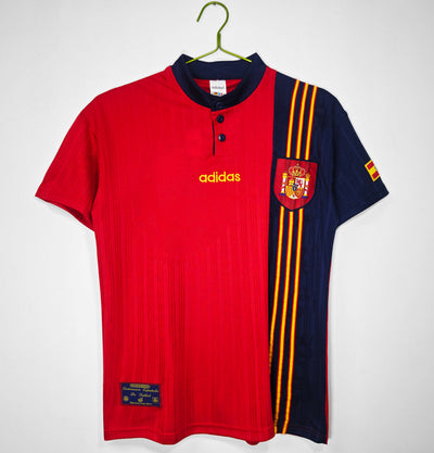 Maillot Rétro Espagne Domicile 1996/1997 vu de face