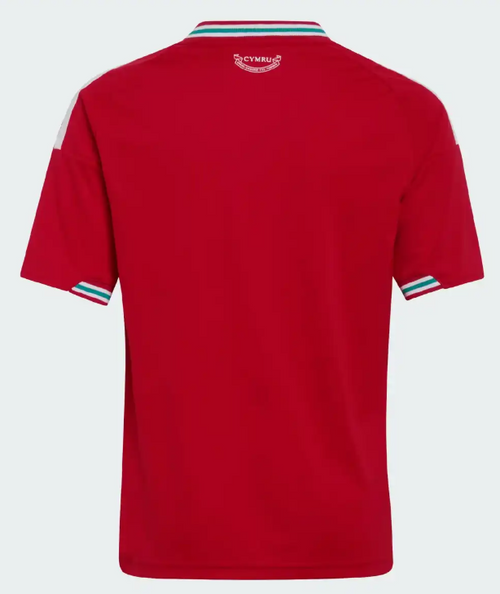 Dos du maillot Pays de Galles Domicile Coupe du Monde 2026, emplacement du flocage nom et numéro