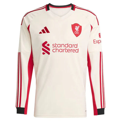 Maillot Liverpool Manches Longues Homme Extérieur 2025 2026 vu de face