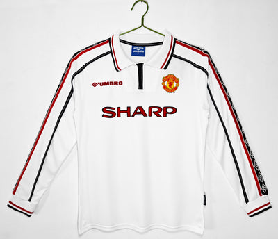 Maillot Rétro Manchester United Extérieur 1998/1999 vu de face