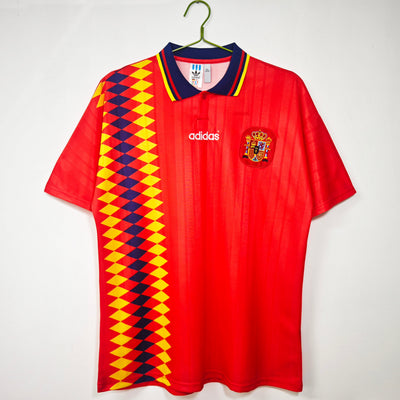 Maillot Rétro Espagne Domicile 1994/1995 vu de face