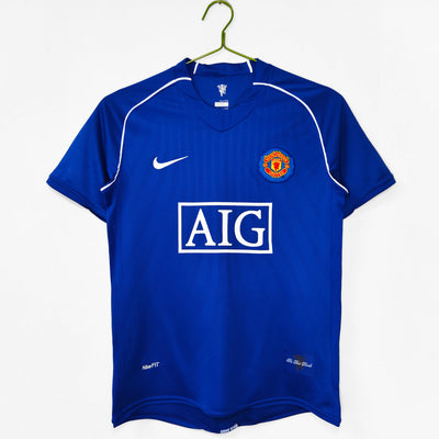 Maillot Rétro Manchester United Extérieur 2007/2008 vu de face