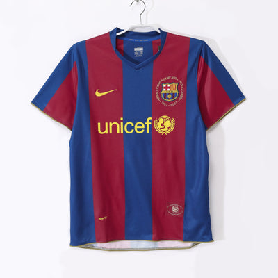 Maillot Rétro FC Barcelone Domicile 2007/2008 vu de face